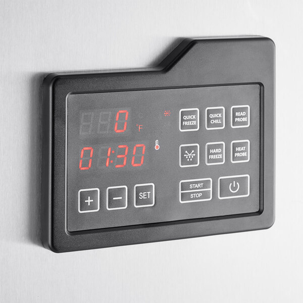 An Avantco countertop blast chiller with a black panel and buttons with numbers.