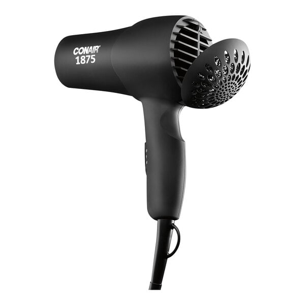 A black Conair hair dryer with a cord.
