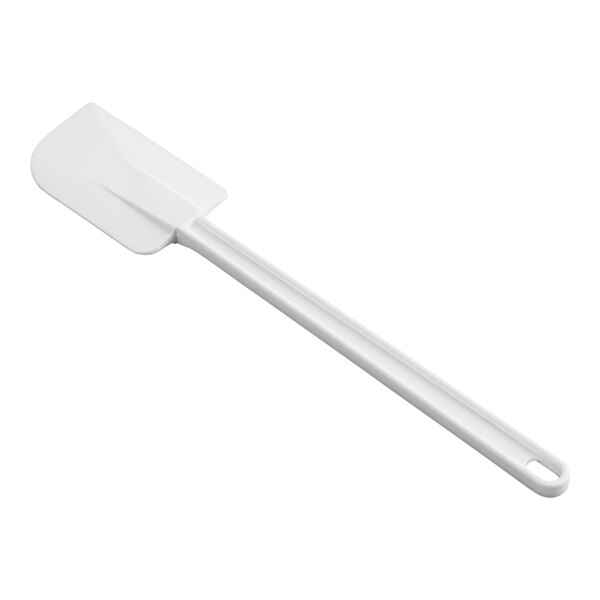 A white 16-inch spatula with a flat, flexible blade and a long handle.