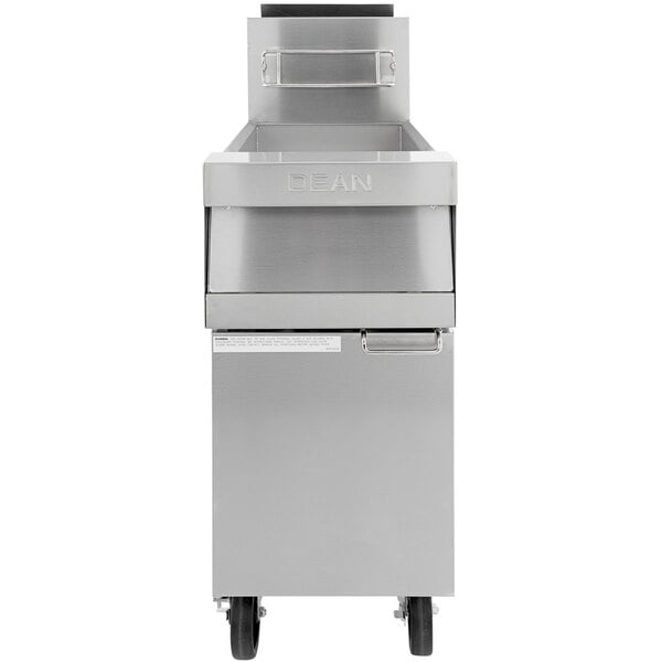 A large stainless steel Dean PowerRunner floor fryer.