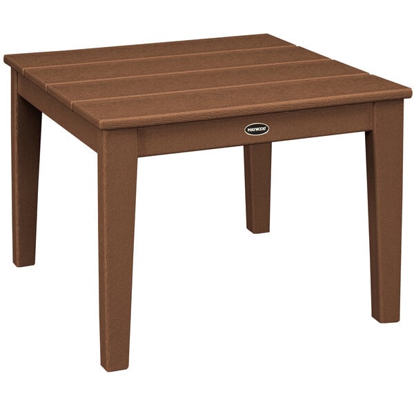 a brown table with legs