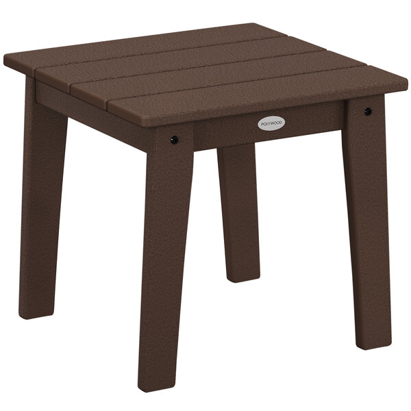 POLYWOOD Lakeside Recycled Plastic 18'' Wide Square selling Outdoor End Table Mahogany P