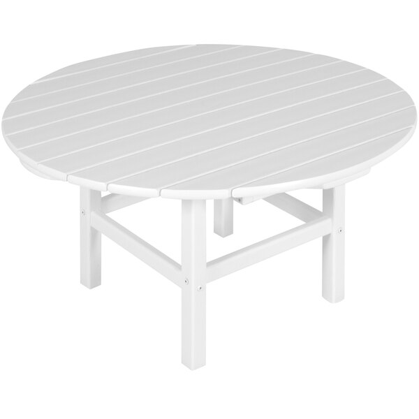 a white table with a circular pattern