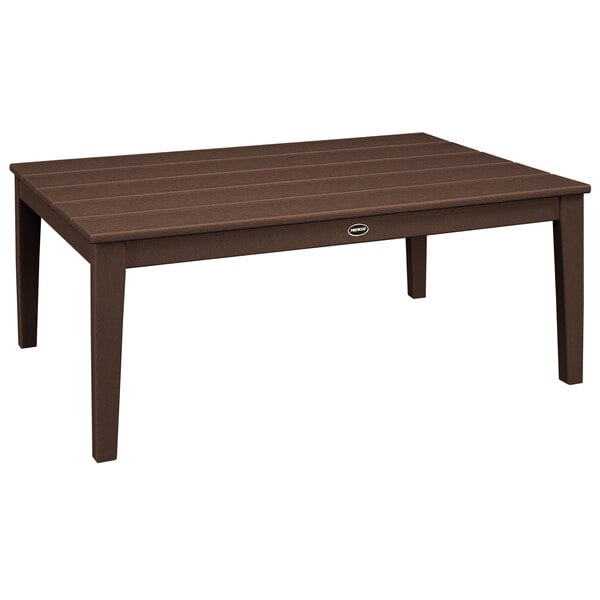 a brown rectangular table with legs