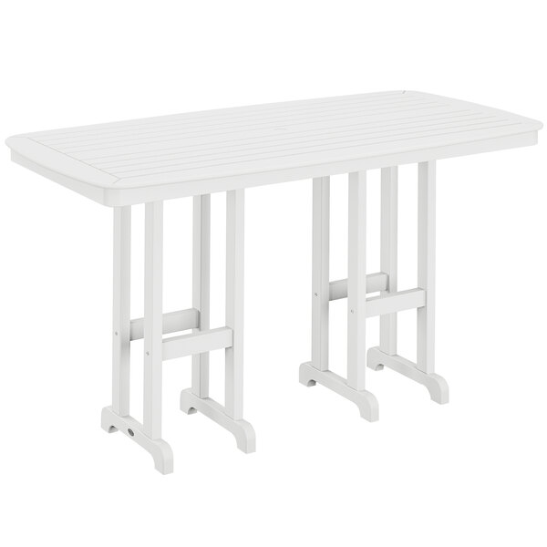 a white table with legs