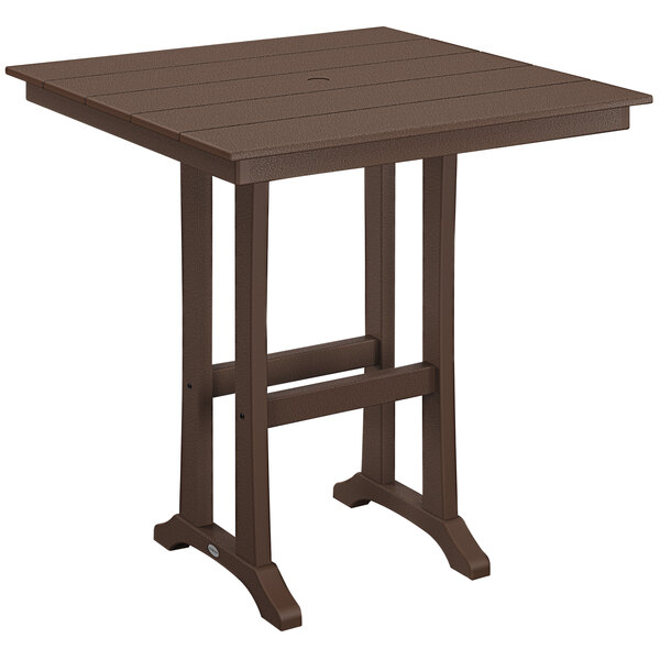 a brown table with legs