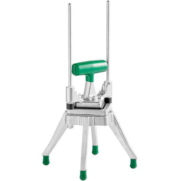 A green and silver Garde DC1 Heavy-Duty Vegetable Dicer.