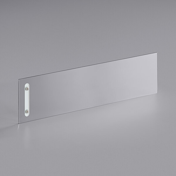 A clear glass door with a white metal handle.