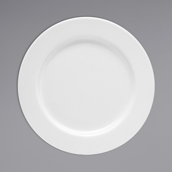 a white plate with a circle