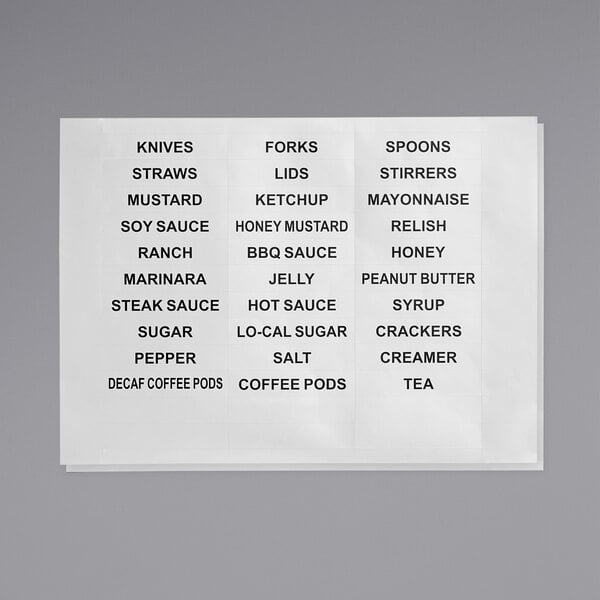 A white paper with black labels for the Choice Black 3-Tier Self-Serve Organizer Set.