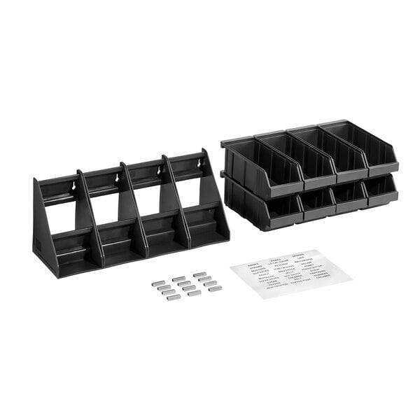 Choice Black 2-Tier Self-Serve Organizer Set with 8 Bins and 2 Label Sheets
