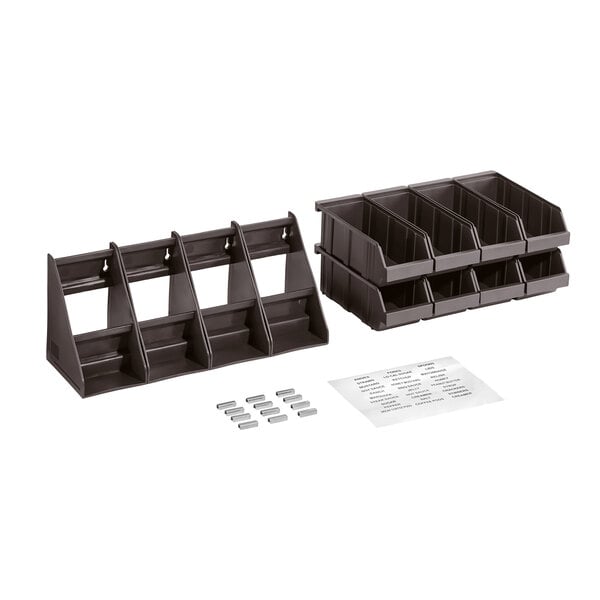 Choice Brown 2-Tier Self-Serve Organizer Set with 8 Bins and 2 Label Seets