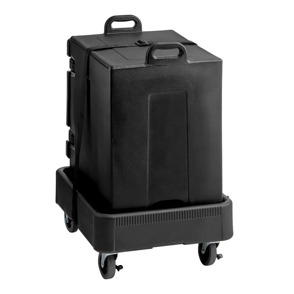 CaterGator Black Insulated Front Loading 5-Pan Carrier with Black Dolly and Strap