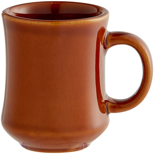 7 oz. Brown Princess Bell Shaped China Coffee Mug - 36/Case