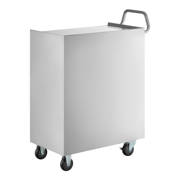 Regency 18" x 30" Four Shelf 18-Gauge 304 Stainless Steel Utility Cart with Enclosed Base and Open Front