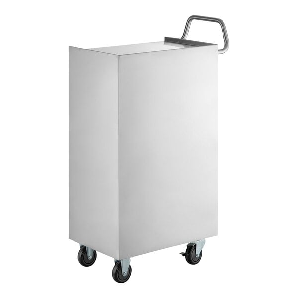 Regency 16" x 24" Five Shelf 18-Gauge 304 Stainless Steel Utility Cart with Enclosed Base and Locking Doors
