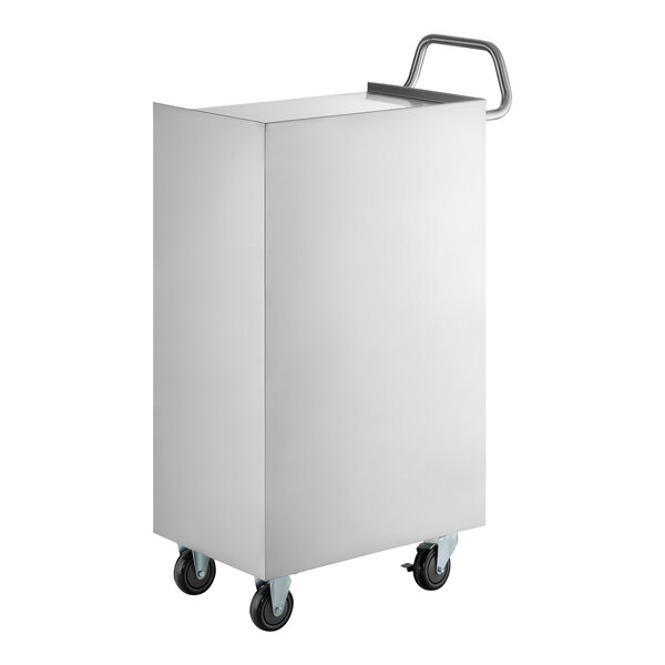 Regency 16" x 24" Five Shelf 18-Gauge 304 Stainless Steel Utility Cart with Enclosed Base and Open Front