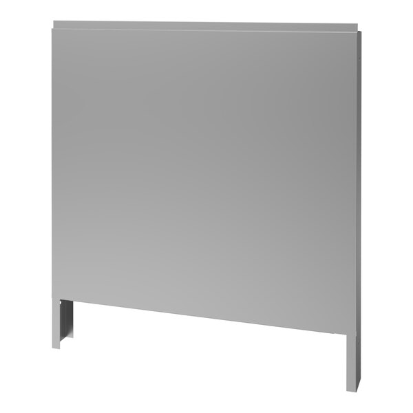 A stainless steel double-deck backguard for a 34-inch wide range.