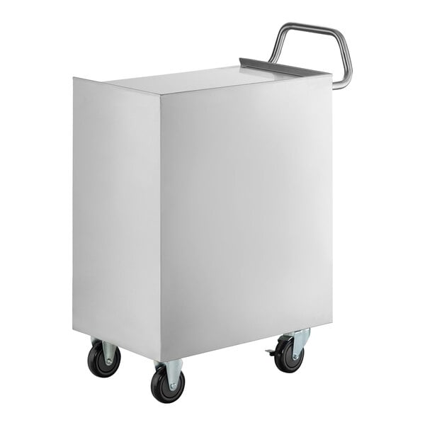 Regency 16" x 24" Four Shelf 18-Gauge 304 Stainless Steel Utility Cart with Enclosed Base and Locking Doors