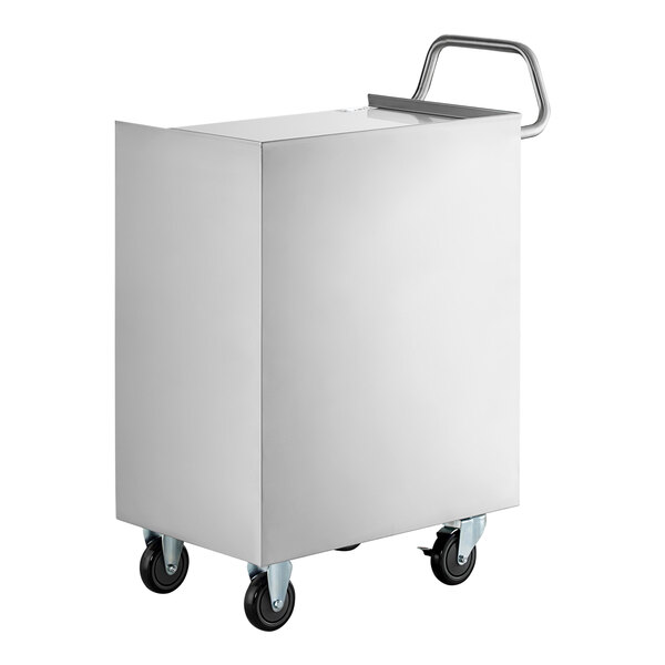 Regency 16" x 24" Three Shelf 18-Gauge 304 Stainless Steel Utility Cart with Enclosed Base and Open Front