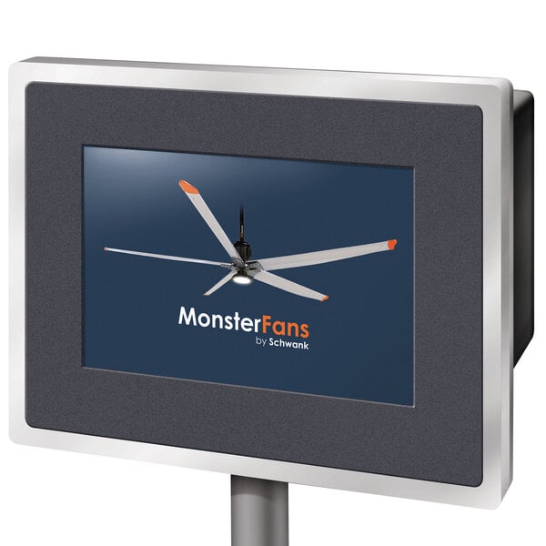 A touchscreen with a fan icon on it.