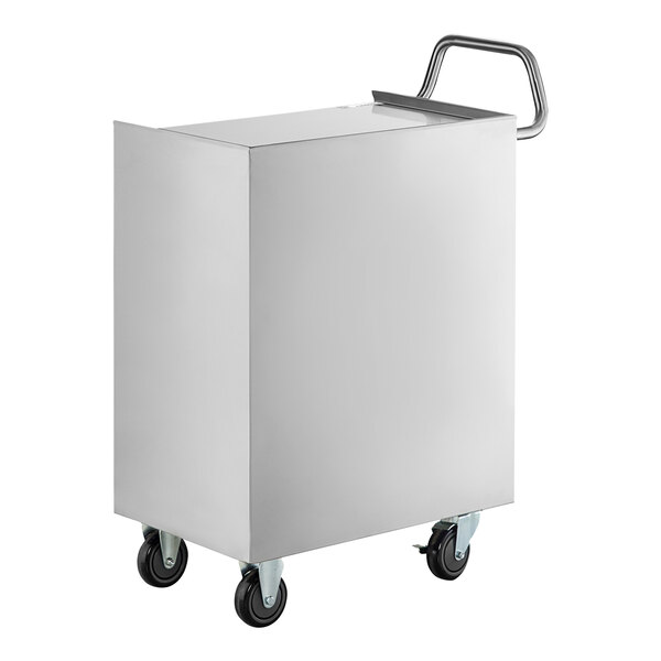 Regency 16" x 24" Four Shelf 18-Gauge 304 Stainless Steel Utility Cart with Enclosed Base and Open Front
