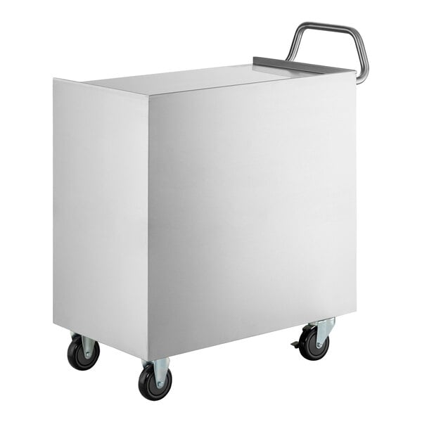 Regency 18" x 30" Three Shelf 18-Gauge 304 Stainless Steel Utility Cart with Enclosed Base and Locking Doors