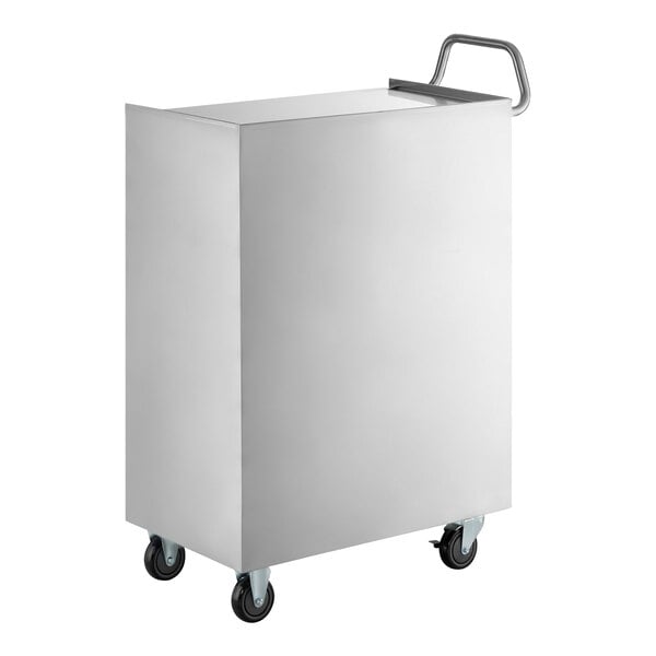 Regency 18" x 30" Five Shelf 18-Gauge 304 Stainless Steel Utility Cart with Enclosed Base and Open Front