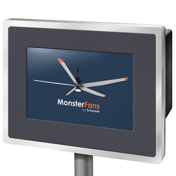 A Schwank MonsterFans touch control screen with a fan on it.