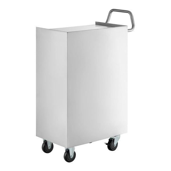 Regency 16" x 24" Four Shelf 18-Gauge 304 Stainless Steel Tall Utility Cart with Enclosed Base and Open Front