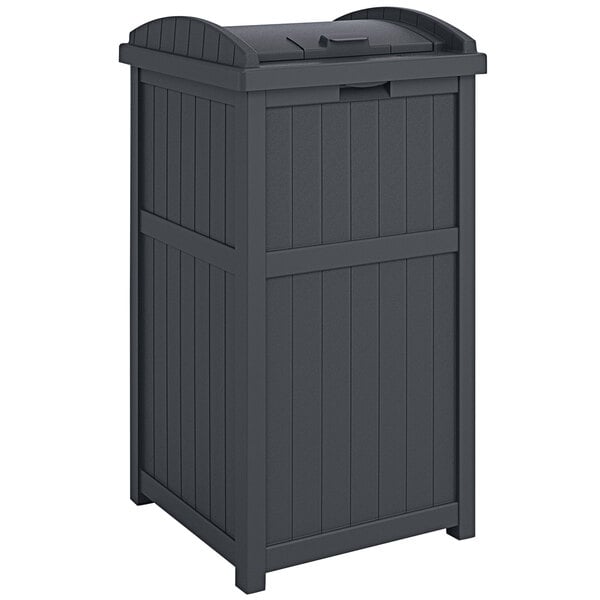 23 Gallon Black Outdoor Waste Container, Patio Trash Cans Outdoor