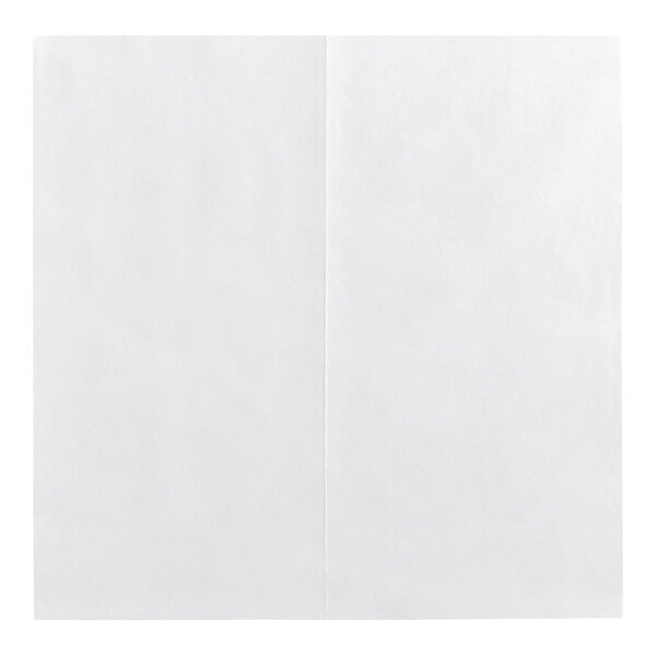 A plain white 12 inch by 12 inch sheet of deli wrap or basket liner paper.