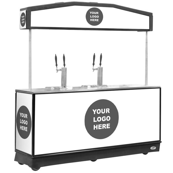 An IRP Draft Elite mobile bar with two taps on a white and black surface.
