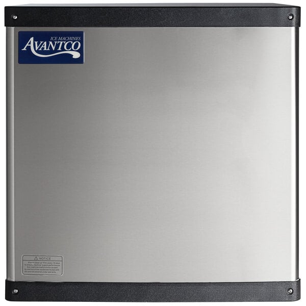 An Avantco stainless steel rectangular air cooled ice machine.