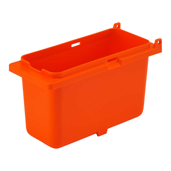 An orange plastic Server .7 liter fountain jar with a lid.