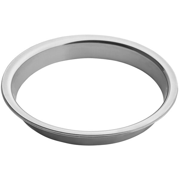 A silver circular metal ring.