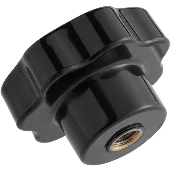 A black plastic Garde knob with a nut.