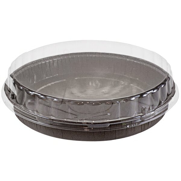 A clear plastic container with a clear lid.