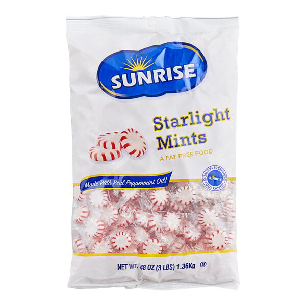 Peppermint Starlite Mints Individually Wrapped 3 lb. Bag - 8/Case