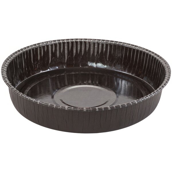 A brown Novacart round paper baking mold.