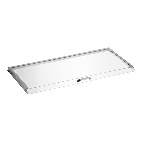 A clear rectangular lid with a handle.