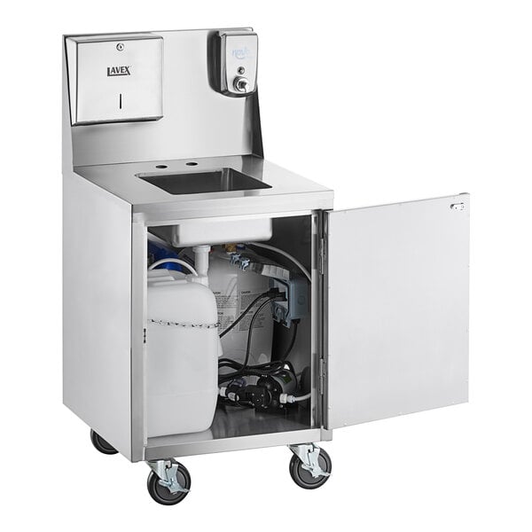 Regency Space Saver Single Bowl Hot and Cold Portable Hand Sink Cart