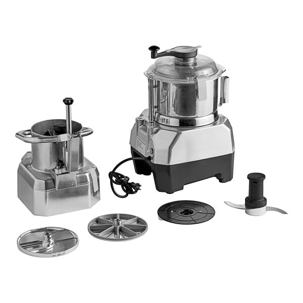 AvaMix stainless steel bowl, motor base, and continuous feed head kit for a food processor.