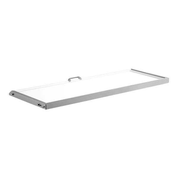 A clear rectangular lid with a handle.