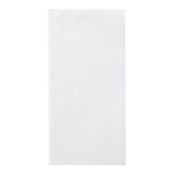 A white linen-like 1/8 fold dinner napkin.