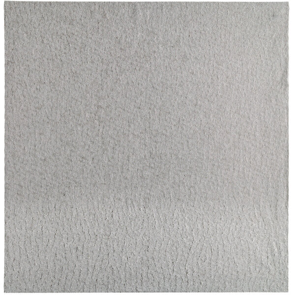 A close-up of a gray square Hoffmaster Natural Onyx flat pack linen-like dinner napkin.