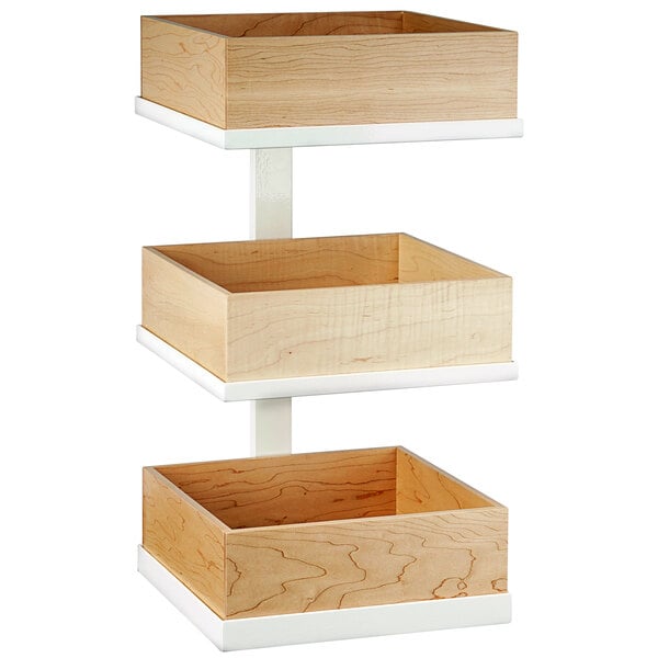 A Cal-Mil wooden three tier merchandiser.