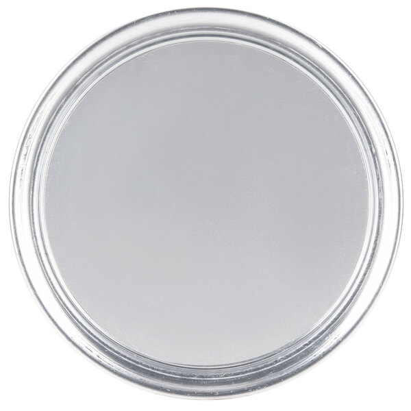 An American Metalcraft wide rim pizza pan with a white background.