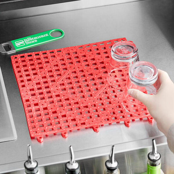 BarProducts.com Interlocking Shelf Mats Red