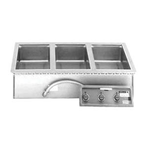 A Wells stainless steel drop-in hot food well on a counter.